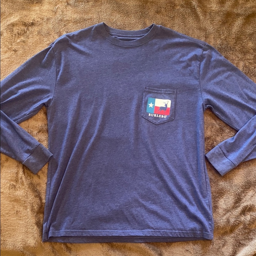BURLEBO Navy Blue Buck Long Sleeve T Shirt